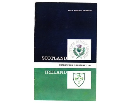 SCOTLAND V IRELAND 1963 RUGBY PROGRAMME