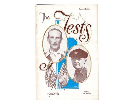 THE TESTS 1932-33. AUSTRALIA V ENGLAND: SERIES OF PHOTOS ILLUSTRATING THE LEADING CRICKETERS OF TO-DAY, AS WELL AS CHAMPIONS OF THE PAST