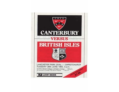 CANTERBURY V BRITISH ISLES 1983 RUGBY PROGRAMME