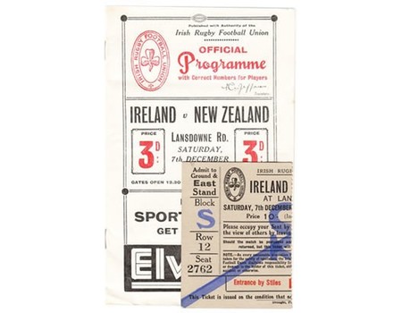 IRELAND V NEW ZEALAND 1935 RUGBY PROGRAMME
