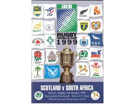 SCOTLAND V SOUTH AFRICA 1999 RUGBY PROGRAMME