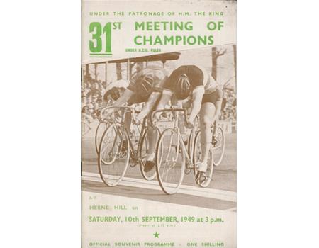 31ST MEETING OF CHAMPIONS 1949 CYCLING PROGRAMME