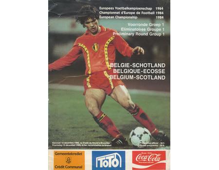 BELGIUM V SCOTLAND 1984 FOOTBALL PROGRAMME