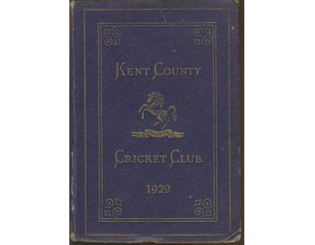 KENT COUNTY CRICKET CLUB 1929 [BLUE BOOK]