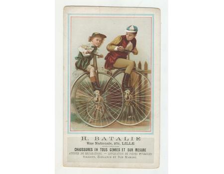 CYCLING ADVERTISING CARD (H. BATALIE, CHAUSSURES - LILLE) 1890S