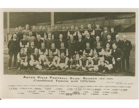 ASTON VILLA 1911-12 FOOTBALL POSTCARD