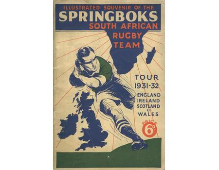 ILLUSTRATED SOUVENIR OF THE 1931-1932 SPRINGBOKS SOUTH AFRICAN RUGBY TEAM TOUR 1931 - 1932