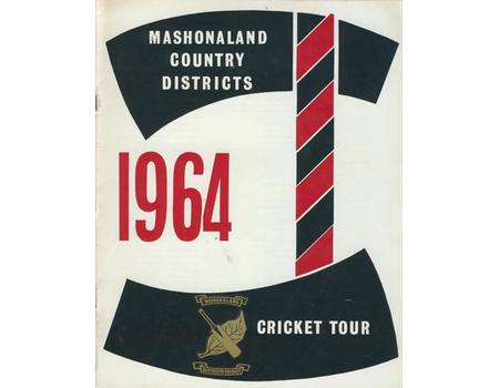 MASHONALAND COUNTRY DISTRICTS TOUR TO BRITAIN 1964