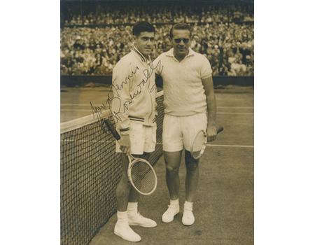 ROSEWALL AND DROBNY WIMBLEDON FINAL 1954 - SIGNED PHOTOGRAPH
