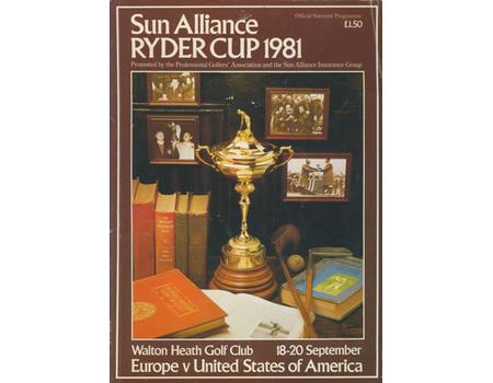RYDER CUP 1981 (WALTON HEATH) OFFICIAL PROGRAMME