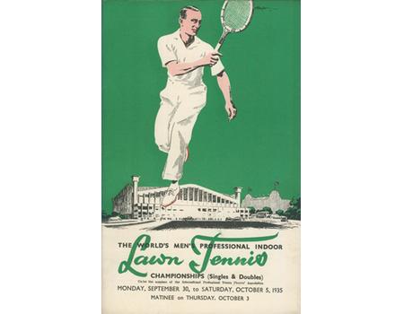 THE WEMBLEY CHAMPIONSHIPS 1935 (SECOND YEAR) TENNIS PROGRAMME
