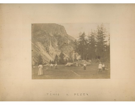 TENNIS AT PEZEY (FRENCH ALPS) PHOTOGRAPH C.1885