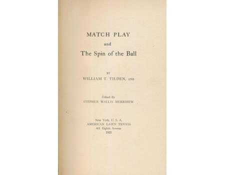 MATCH PLAY AND THE SPIN OF THE BALL