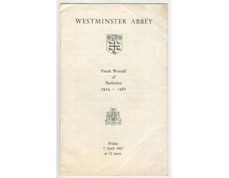 FRANK WORRELL SERVICE OF THANKSGIVING 1967 - WESTMINSTER ABBEY