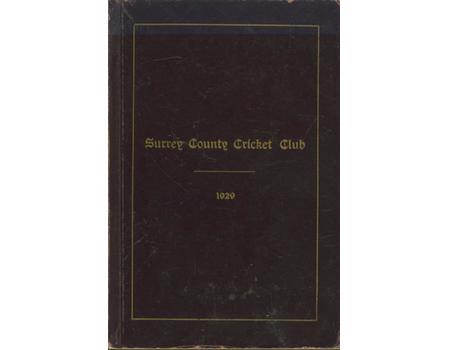 SURREY COUNTY CRICKET CLUB 1929 [HANDBOOK]
