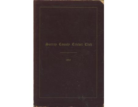 SURREY COUNTY CRICKET CLUB 1932 [HANDBOOK]