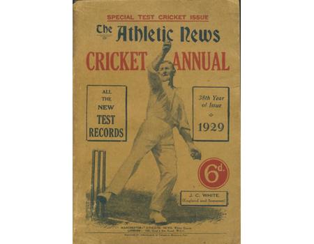 ATHLETIC NEWS CRICKET ANNUAL 1929