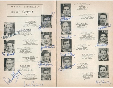 OXFORD V CAMBRIDGE 1960 RUGBY PROGRAMME (SIGNED BY OXFORD TEAM)