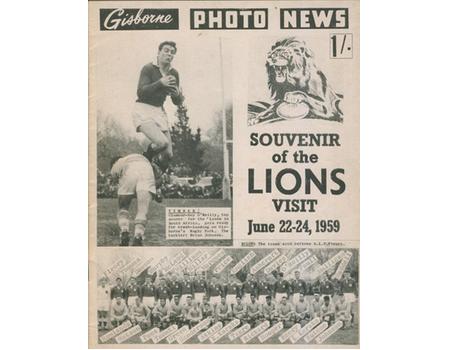 SOUVENIR OF THE LIONS VISIT JUNE 22–24, 1959 (TOUR OF NEW ZEALAND)