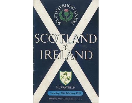 SCOTLAND V IRELAND 1959 RUGBY PROGRAMME