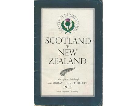 SCOTLAND V NEW ZEALAND 1954 RUGBY PROGRAMME