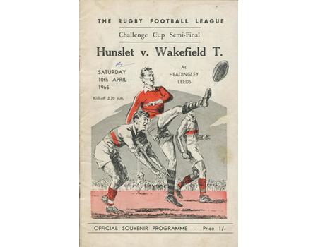 HUNSLET V WAKEFIELD TRINITY 1965 (CHALLENGE CUP SEMI-FINAL) RUGBY LEAGUE PROGRAMME