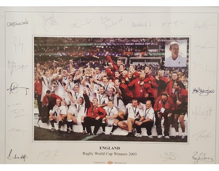 ENGLAND RUGBY WORLD CUP TEAM 2003 SIGNED PHOTOGRAPH