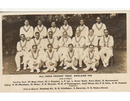 ALL-INDIA CRICKET TEAM 1936 CRICKET POSTCARD