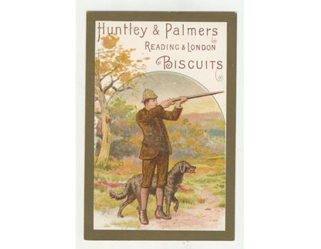 HUNTLEY AND PALMERS BISCUITS TRADE CARD C. 1880 - SHOOTING