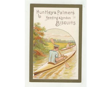 HUNTLEY AND PALMERS BISCUITS TRADE CARD C. 1880 - CANOEING