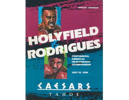 EVANDER HOLYFIELD V ADILSON RODRIGUES 1989 BOXING PROGRAMME