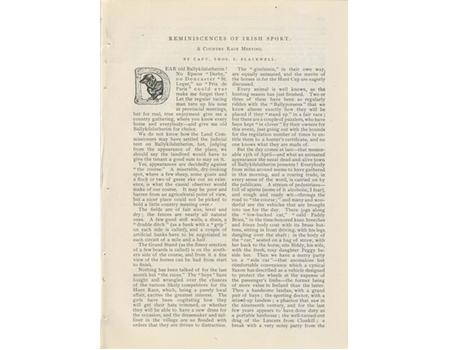 REMINISCENCES OF IRISH SPORT - A COUNTRY RACE MEETING