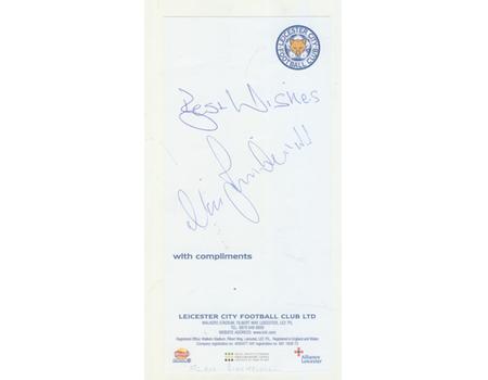 ALAN BIRCHENALL (LEICESTER CITY) SIGNED COMPLIMENT SLIP