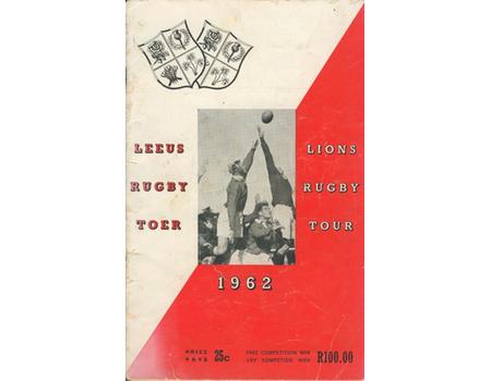 BRITISH LIONS TOUR TO SOUTH AFRICA 1962 BROCHURE