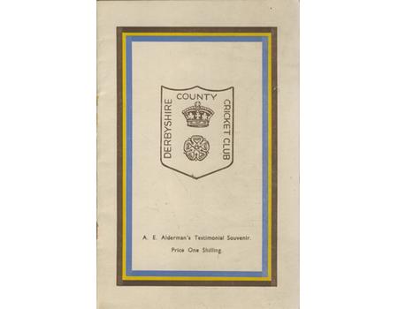 ALBERT ALDERMAN (DERBYSHIRE) 1948 CRICKET BENEFIT BROCHURE