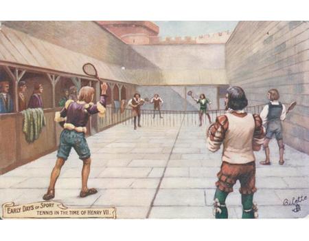 REAL TENNIS POSTCARD - TENNIS IN THE TIME OF HENRY VIII