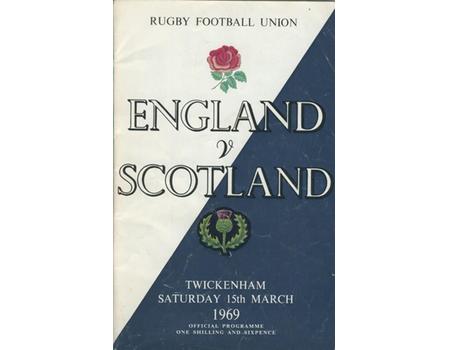 ENGLAND V SCOTLAND 1969 RUGBY PROGRAMME