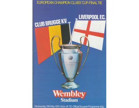 LIVERPOOL V BRUGES 1978 (EUROPEAN CUP FINAL) FOOTBALL PROGRAMME
