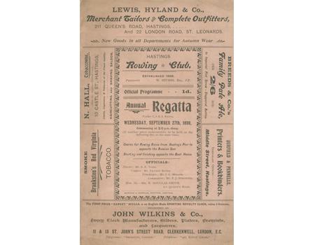 HASTINGS ROWING CLUB 1899 ANNUAL REGATTA PROGRAMME