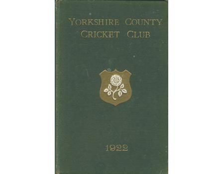 YORKSHIRE COUNTY CRICKET CLUB 1922 [ANNUAL]