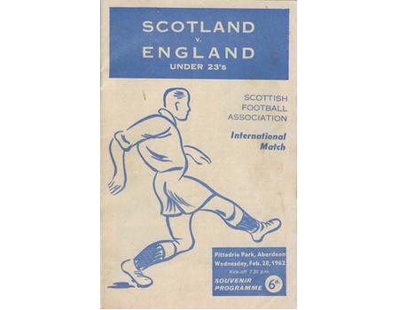 SCOTLAND V ENGLAND 1962 UNDER 23