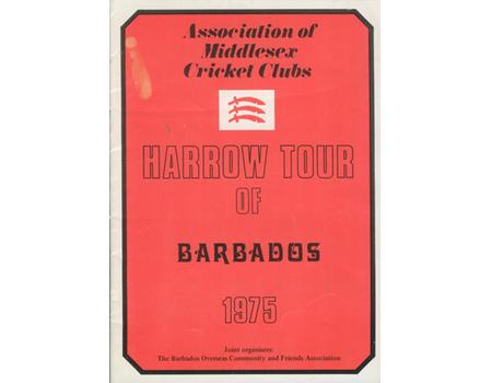 HARROW CRICKET CLUB TOUR OF BARBADOS 1975 BROCHURE