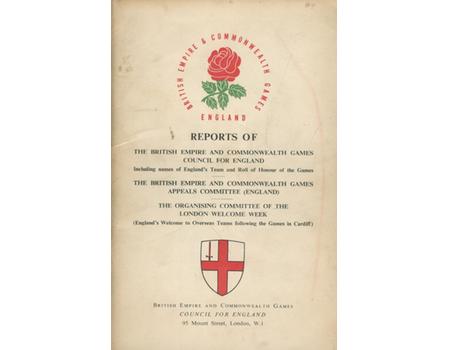 BRITISH EMPIRE AND COMMONWEALTH GAMES CARDIFF 1958 - COUNCIL FOR ENGLAND REPORT