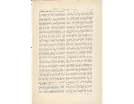 CROQUET - THE ENCYCLOPAEDIA OF SPORT