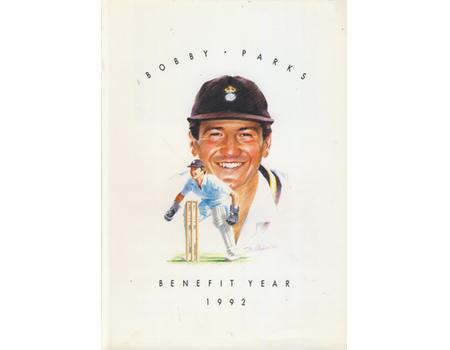 BOBBY PARKS (HAMPSHIRE, KENT) 1992 CRICKET BENEFIT BROCHURE
