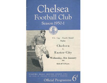 CHELSEA V EXETER CITY 1950-51 FOOTBALL PROGRAMME