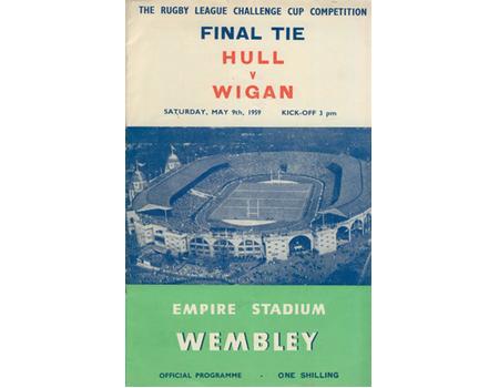 HULL V WIGAN 1959 (CHALLENGE CUP FINAL) RUGBY LEAGUE PROGRAMME
