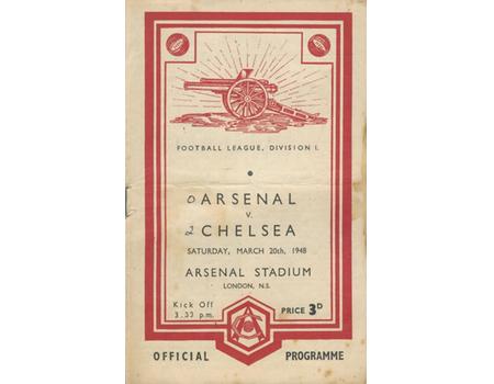 ARSENAL V CHELSEA 1947-48 FOOTBALL PROGRAMME