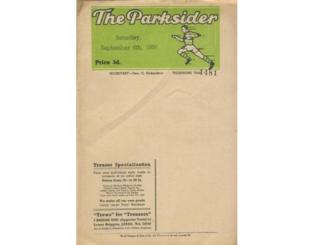 HUNSLET V DEWSBURY 1958 RUGBY LEAGUE PROGRAMME (MISSING ADVERTS?)