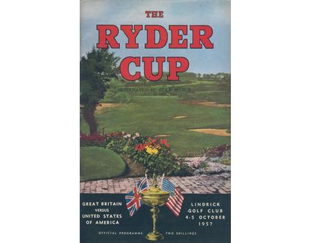 RYDER CUP 1957 (LINDRICK) GOLF PROGRAMME